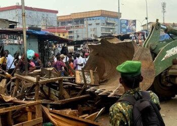 Guinée : Le marché de Lansanayah Barrage visé par une importante opération de déguerpissement